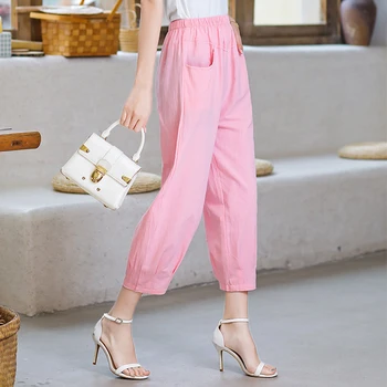 

Pants 2020 Summer Plus Size OL Style Female Work Suit Pant Loose Female Trousers Capris