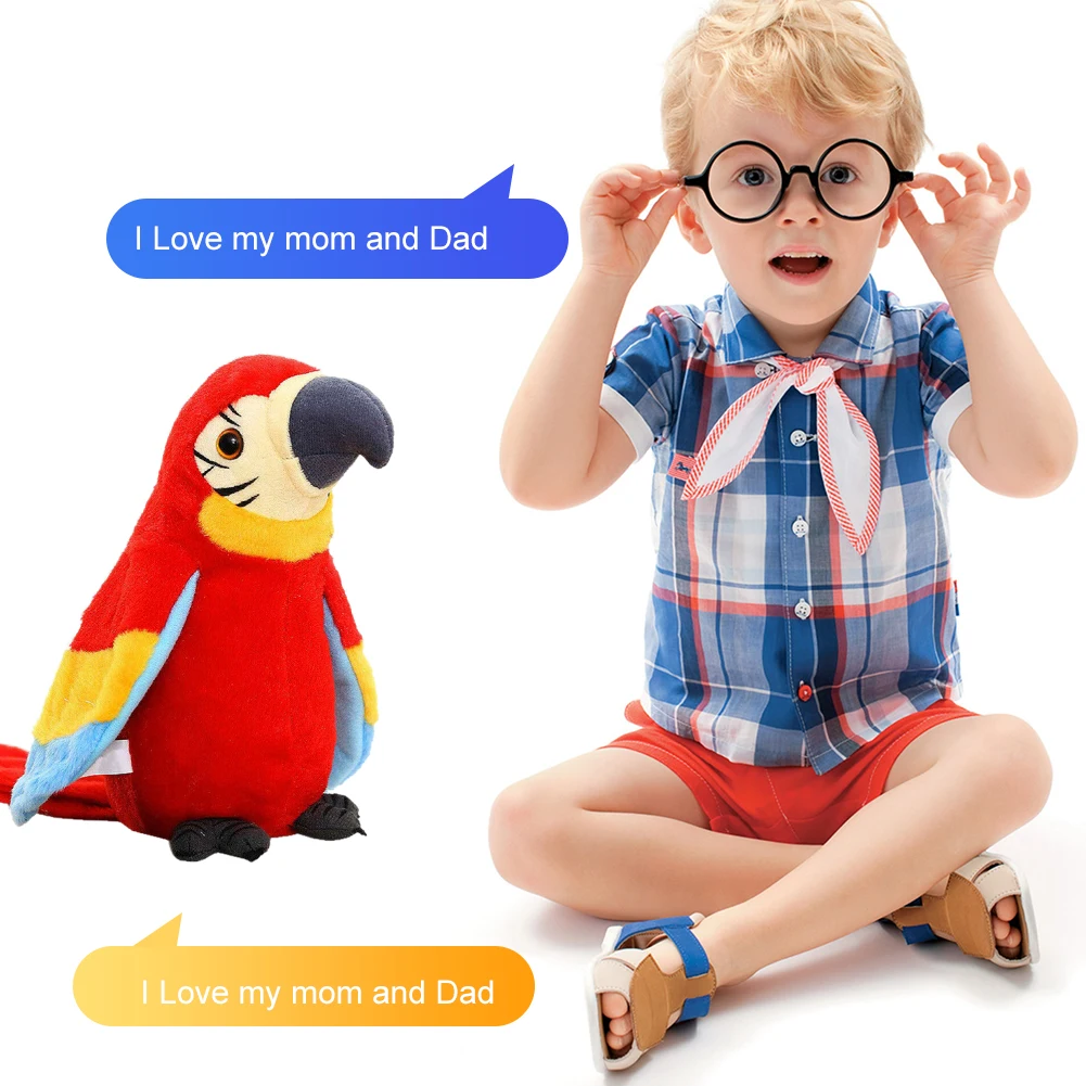 

Cute Electric Talking Parrot Toy Speaking Plush Bird Cartoon Cute Sound Toy Recording Educational Kids Toys Gift Easy to Operate