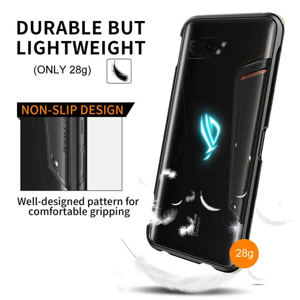 MME ASUS ROG 2 Чехол для телефона бампер алюминиевый металлический корпус светящийся угол противоударный защитный чехол для всего тела