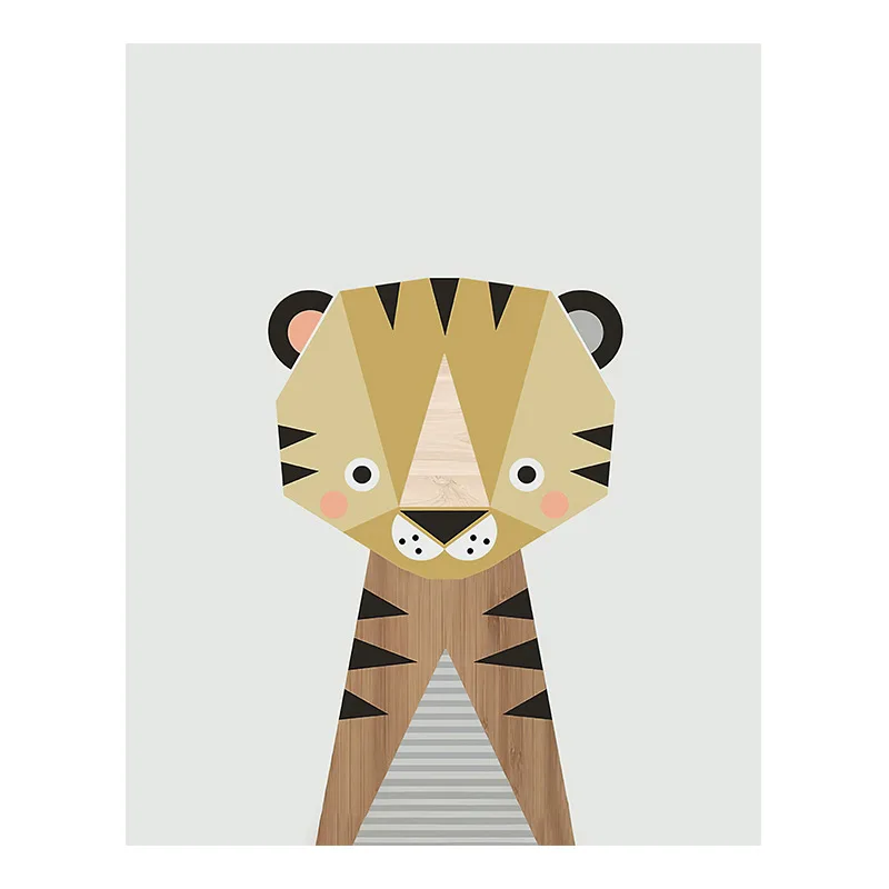 Cartoon-Geometric-Animal-Canvas-Painting-Cute-Elephant-Lion-Tiger-Posters-Simple-Home-Children-s-Room-Kindergarten (4)