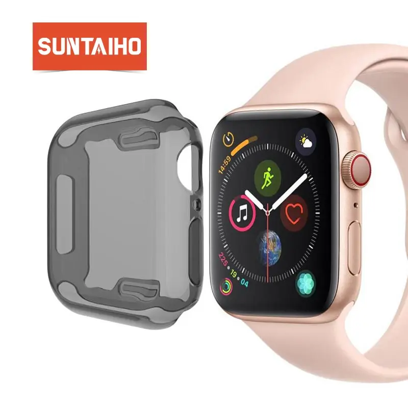 Suntaiho для Apple Watch series 4 3 2 PC защитный чехол-рамка чехол для часов 38 40 42 44 полный Мягкий защитный чехол