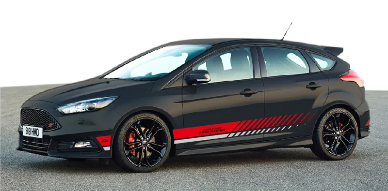 Black car Спортивные полоски наклейки для автомобилей Ford 2013- Focus машинная обе стороны тела Range Rover Sport авто наклейки - Название цвета: Black car