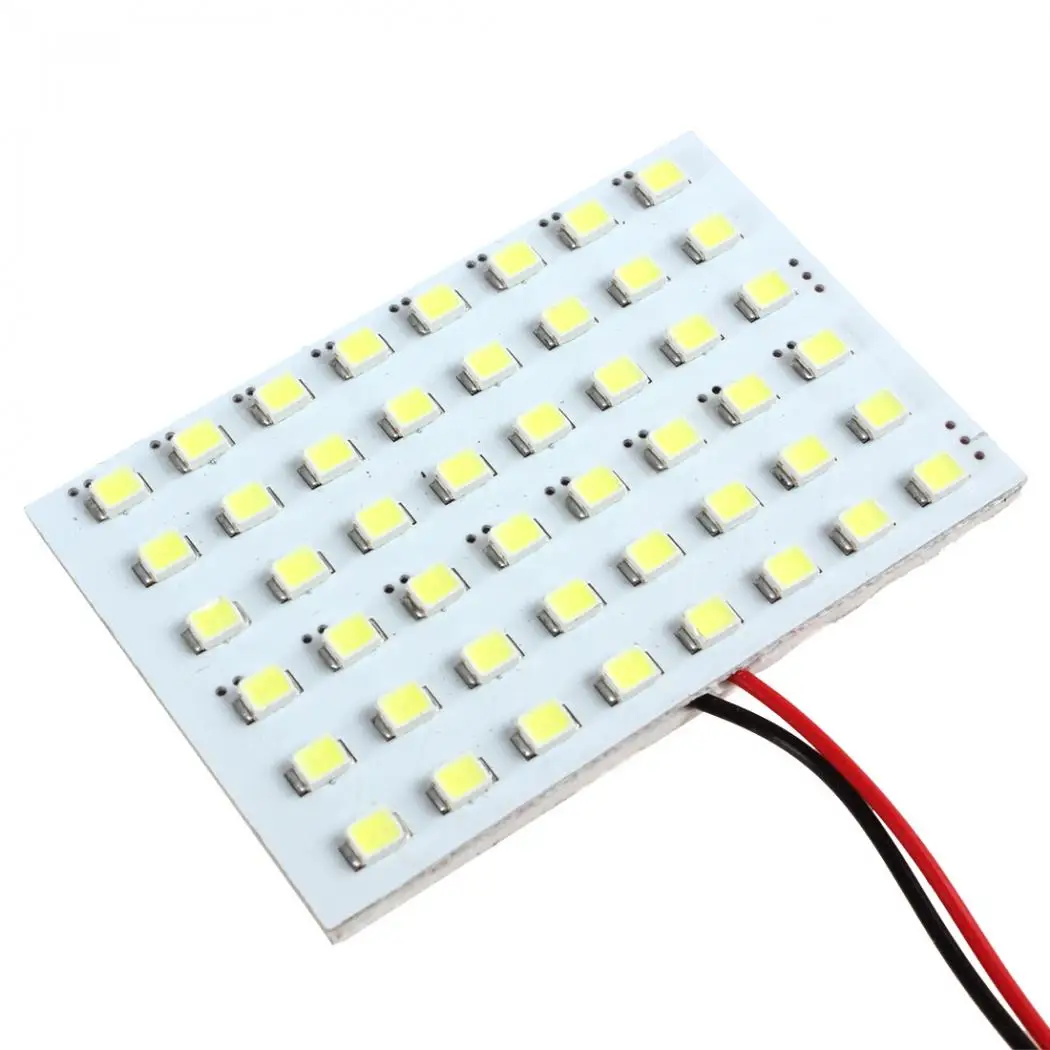 

Car Auto LED Bulb 4W 3 Adapters 48 SMD 3528 LED Reading Panel Pure White Car Interior Dome Light 6000K 3528 SMD For Car Vehicle