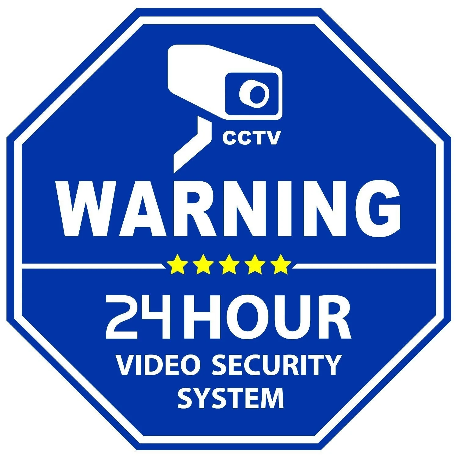 1 лот Homework2 CCTV видеонаблюдение безопасности двери и окна наклейки, синий восьмиугольной формы УФ Защита и водонепроницаемый