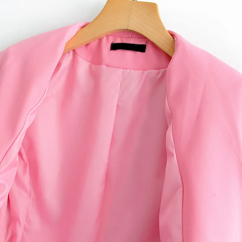 Misswim винтажные розовые блейзеры больших размеров дамское пальто двойной нагрудный блейзер для женщин осень зима на элегантных кнопках куртки с карманами