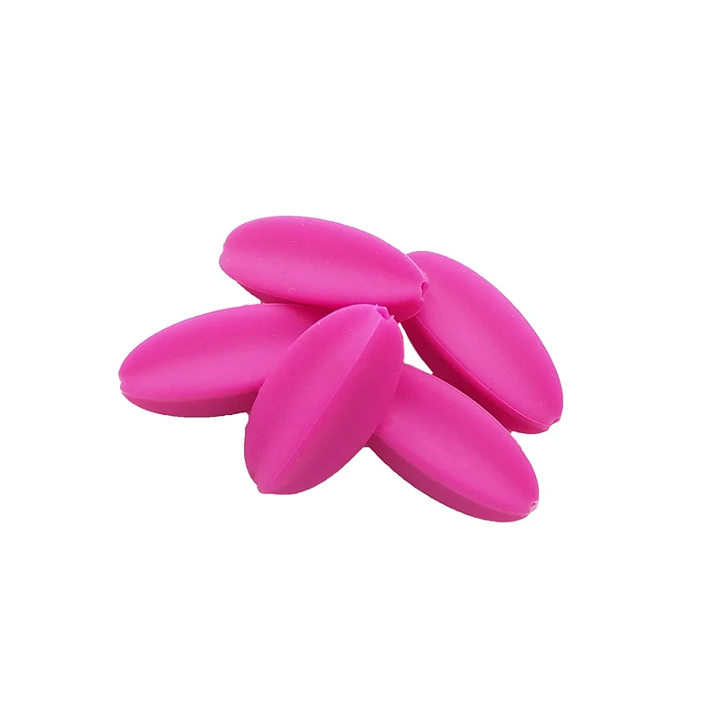 Hot Pink Ченкэй 100 шт. BPA бесплатные силиконовые Starfruit Прорезыватель для зубов бусины детская, Жевательная Прорезыватель для зубов бусины для самостоятельного изготовления новорожденных подвеска-прорезыватель, подарок для новорожденных малышей - Цвет: Hot Pink