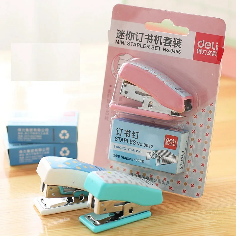 10 STAPLES 2 COLORS AVAILABLE 1 PC OF A HOMEWORK MINI STAPLER WITH No 