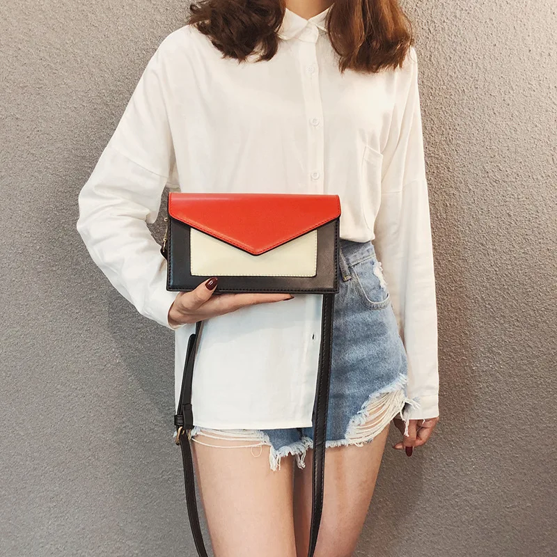 

2020 New Arrival Contrast Color Bag Women's Summer New Style Textured Versatile Shoulder Bag Western Style Square Sling Bag
