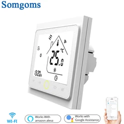 WiFi Smart Touch Thermostat Temperature Controller for Water/Electric Floor Heating Water/Gas Boiler Tuya APP Remote Control