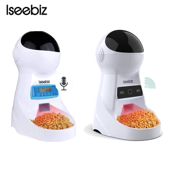 

Iseebiz Pet Automatic Feeder Dog Cat Drinking Bowl With Voice Recording Wet/Dry Food Bowls Dog Dispensers 4 times a Day