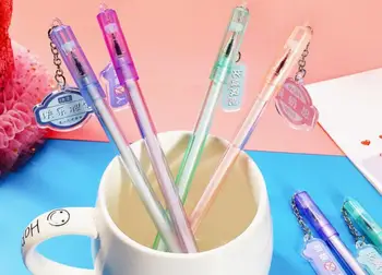 

korea creative chinese word gel pen cartoon neutral pen student prize office black write pen promotion gift pen 0.5mm 48pc/lot