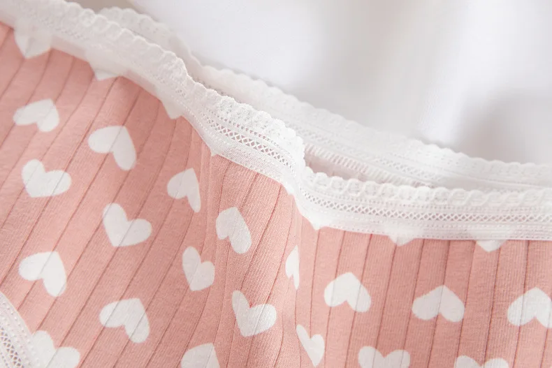 High Quality Love Panties  Lingerie Girl Soft Cotton Underwear Pink Briefs Girls Pants Sexy Lingerie12160