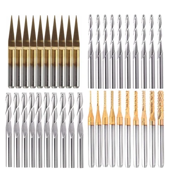 

40Pcs 3.175mm CNC Engraving Router Bits End Mill Cutter Mini PCB Carbide Router Bits Kit Set for Milling Tools