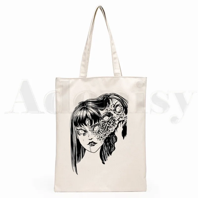 Japan Manga Junji Ito Tomie Shintaro Kago Graphic Hipster Cartoon Print Shopping Bags Girls Fashion Casual Pacakge Hand Bag