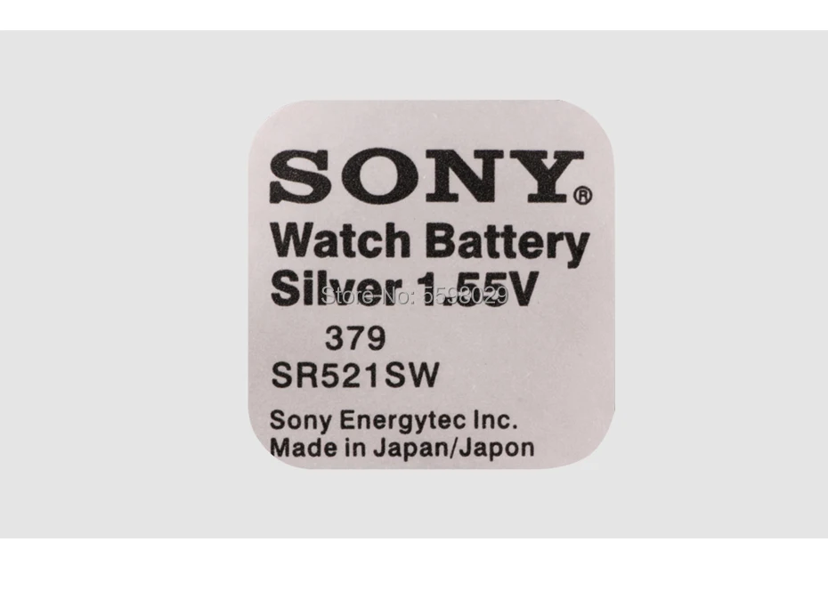 Батарейки кнопочные SONY 1 55 в AG0 LR69 LR521 379A SR521SW D379 10 шт.|Часовые батарейки| |