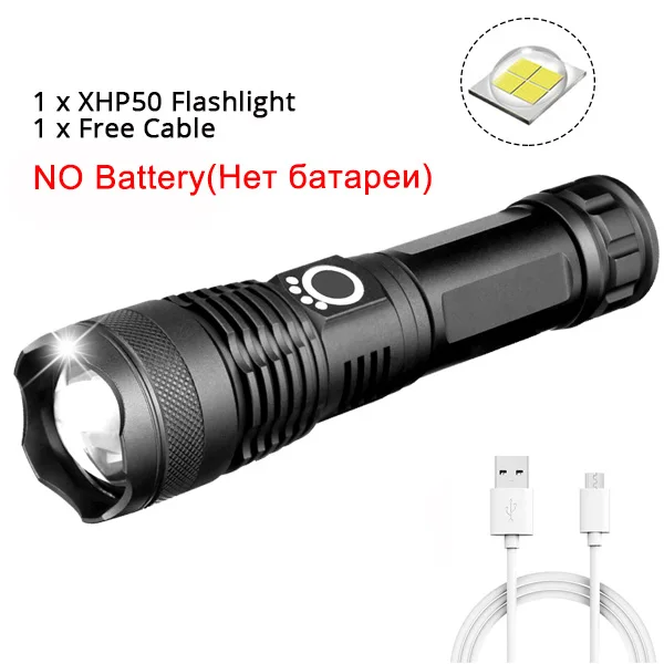 Сверхмощный светодиодный фонарь XHP70.2 Xlamp XHP50, яркий USB фонарь с зумом, 18650, 26650, перезаряжаемый охотничий фонарь, 5 режимов - Испускаемый цвет: Package A