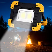 20W COB Waterproof Portable Spotlight Outdoor LED Work Light Car Repairing Camping Hiking Power Bank Security Fishing Emergency