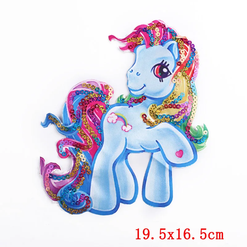 Pulaqi Eisen Auf Cartoon Einhorn Patches Für Kleidung Nähen Auf Pailletten Bestickt patch Nette Aufkleber Auf Tuch Applique Stoff Patch – Detail 13