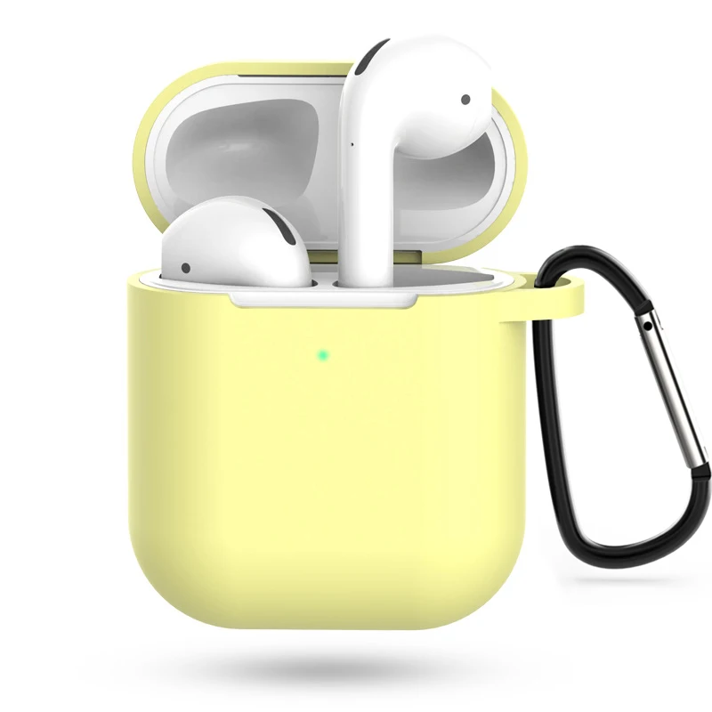 Симпатичный подарок, 7 шт. набор, силиконовый чехол s для Airpods 2nd, защитный чехол для наушников, чехол для Apple airpods2, ударопрочные аксессуары - Цвет: Yellow