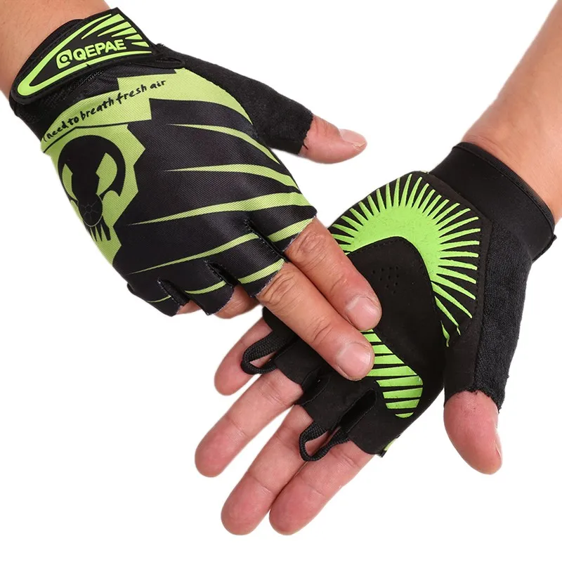 

Men Advanced Silicone Colored Printed Bicycle Gloves Half Finger Gloves GEL Pad shockproof MTB Bike Cycling Gloves Outdoor