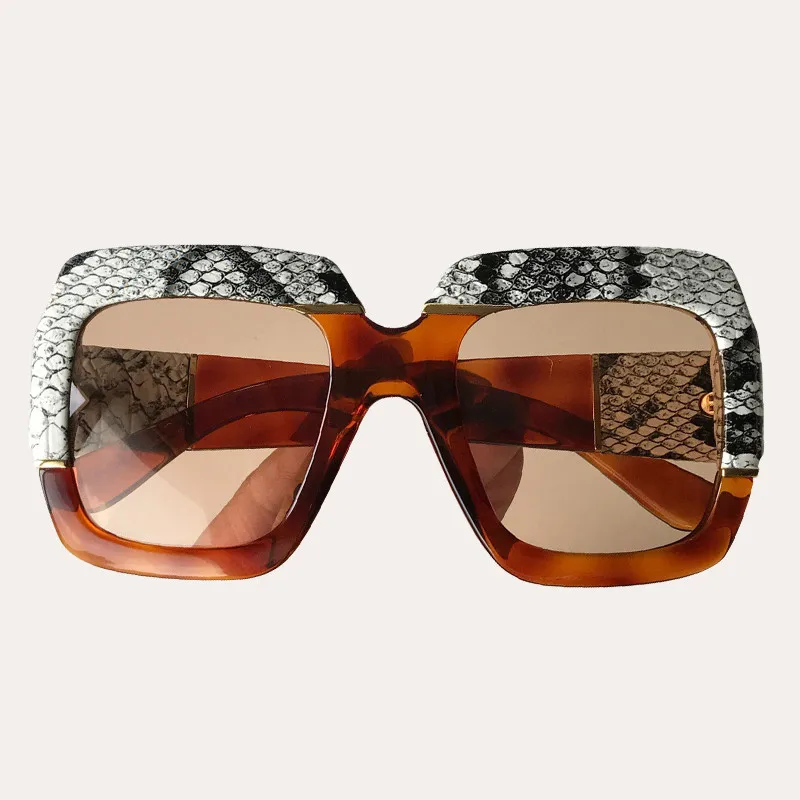 No.4 sunglasses Змеиный узор большие солнцезащитные очки для женщин и мужчин квадратная оправа винтажные брендовые солнцезащитные очки gafas de sol hombre - Цвет линз: No.4 sunglasses