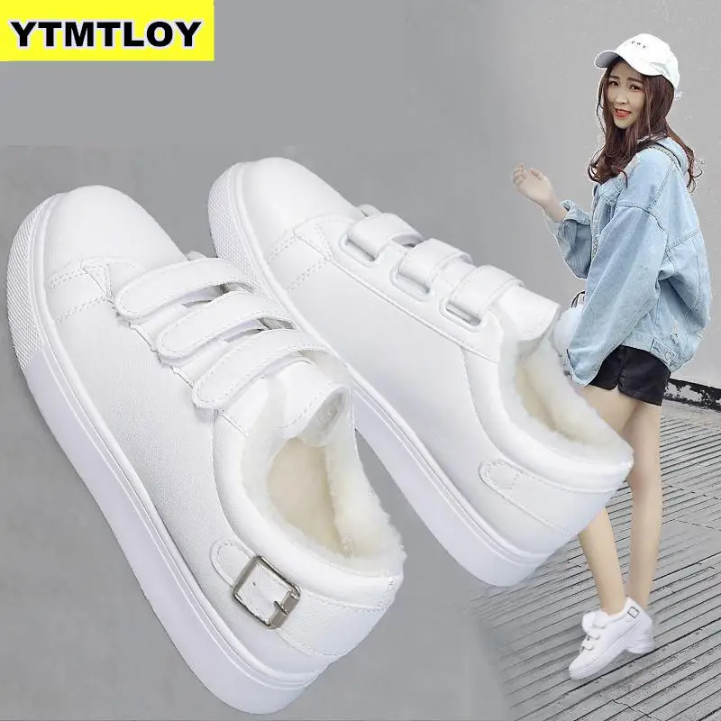 

Winter Shoes Female New Women's Sneaker Boots Snow Plus Velvet Cotton Thick-Soled Warm Ankle Boots Botas Mujer Leather Boots