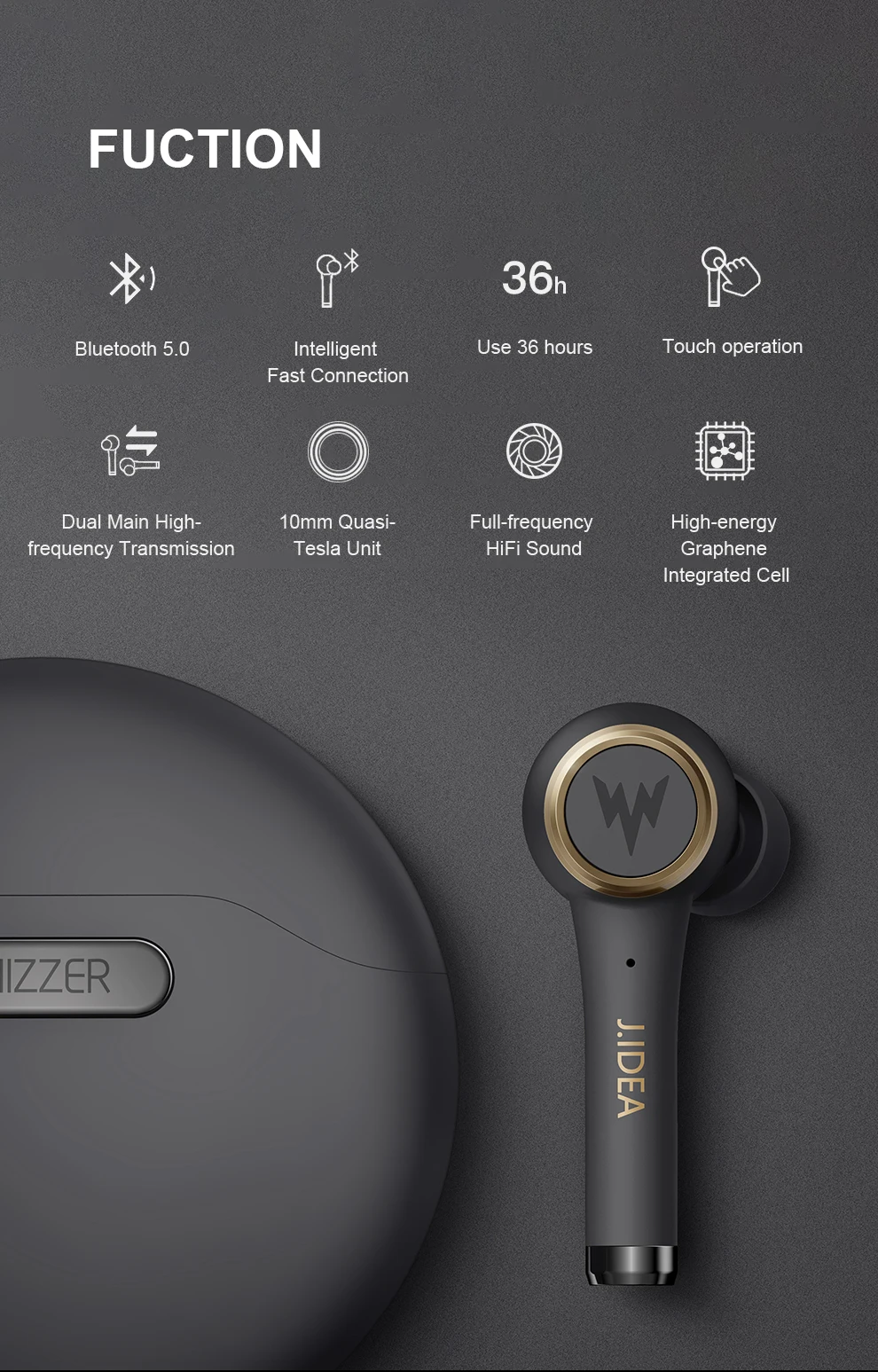 Whizzer TP1S Blutooth HiFi наушники Беспроводные спортивные наушники водонепроницаемые объемные наушники для смартфонов kulaklыk наушники