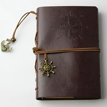 

Stationery Strap Planner Notebook Replaceable Diary Vintage Classic Artificial PU Pirate Journal Spiral