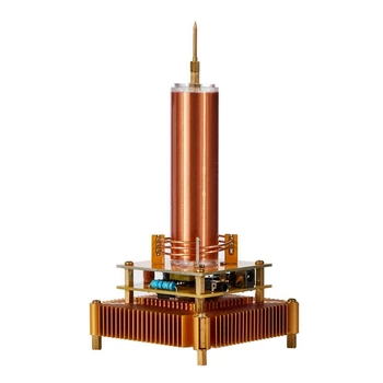 

Music Tesla Coil Without Acrylic Base Shell Arc Plasma Loudspeaker Wireless Transmission Experiment Desktop Toy Model Gold US Pl