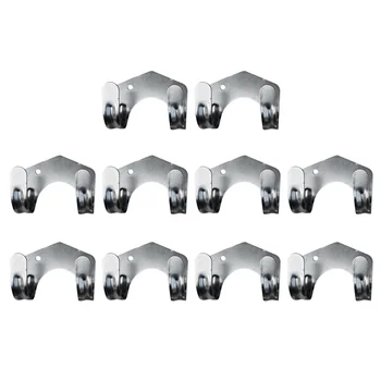 

10 Pcs Removable Iron Hook Double Hooks Water Pipe Rack Watering Hose Bracket for Gardening Household with Install Screws
