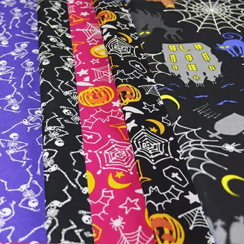 

Japanese imported wanshengjie Pumpkin spider web pure cotton cloth clothing masquerade ball handmade DIY fabric in stock