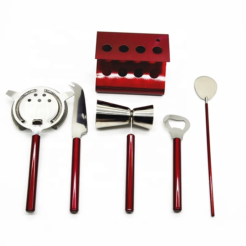 Wholesale Multi-color Stainless Steel 5pcs Cocktail Home Tool Bar set