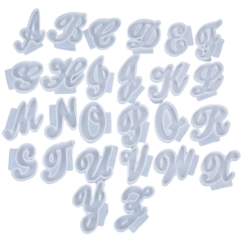 

26Pcs English Letters Crystal Epoxy Resin Mold A-Z Alphabet Shaped Pendant Key Chain Silicone Mould DIY Crafts Jewelry Makin