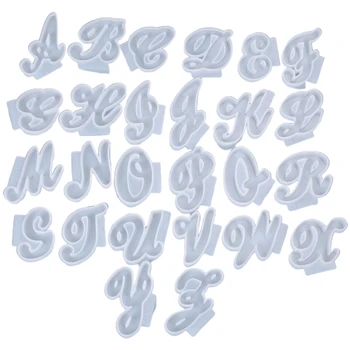 

26Pcs English Letters Crystal Epoxy Resin Mold A-Z Alphabet Shaped Pendant Key Chain Silicone Mould DIY Crafts Jewelry Makin