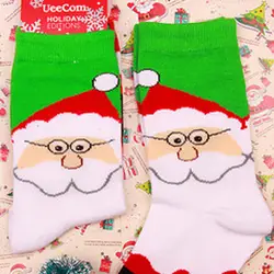 Модные милые вязаные носки с принтом оленя и снеговика Санта Клауса для женщин и девочек, Рождественские теплые носки, рождественский