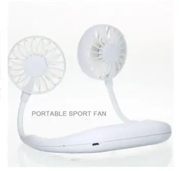 

Mini small fan battery mini portable fan with colorful lights two fans Hanging around the neck for sport