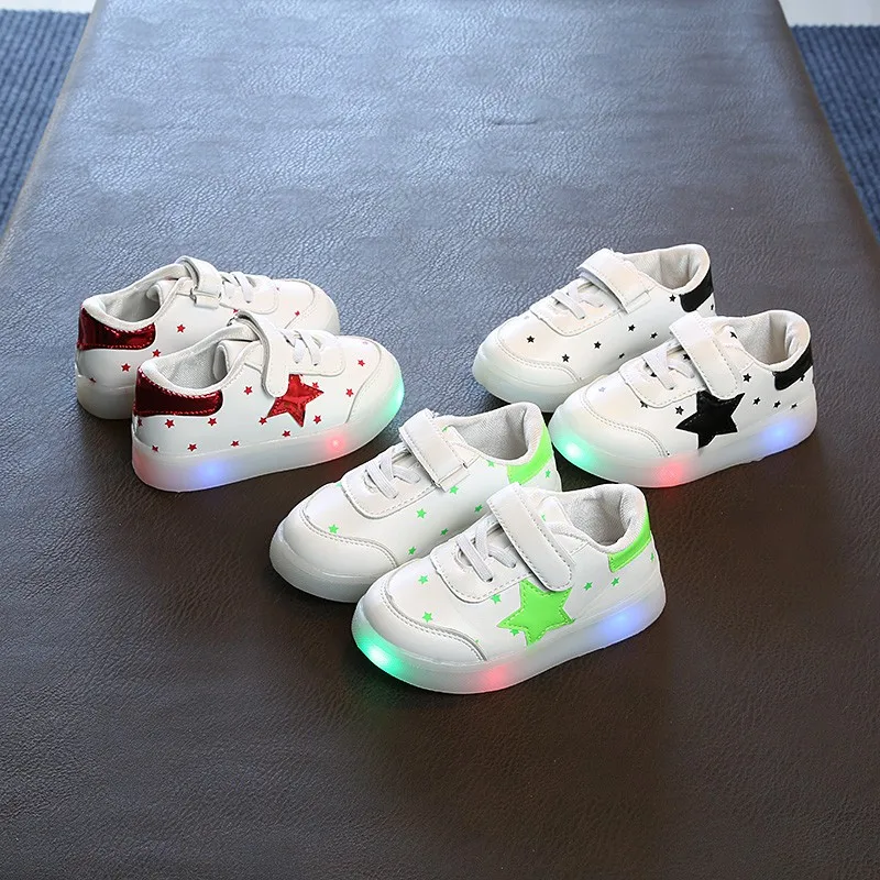 Hot Sale Children Star LED Light Shoes Boys And Girls Breathable Flash Light Shoes Baby Toddler Shoes New Fashion 9M-6T