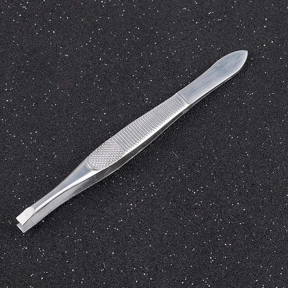 1PCS Eyebrow Hair Tweezers Professional Eyebrow Hair Removal Tweezer Flat Tip Tool Stainless Steel Convenient Small No Rust 6