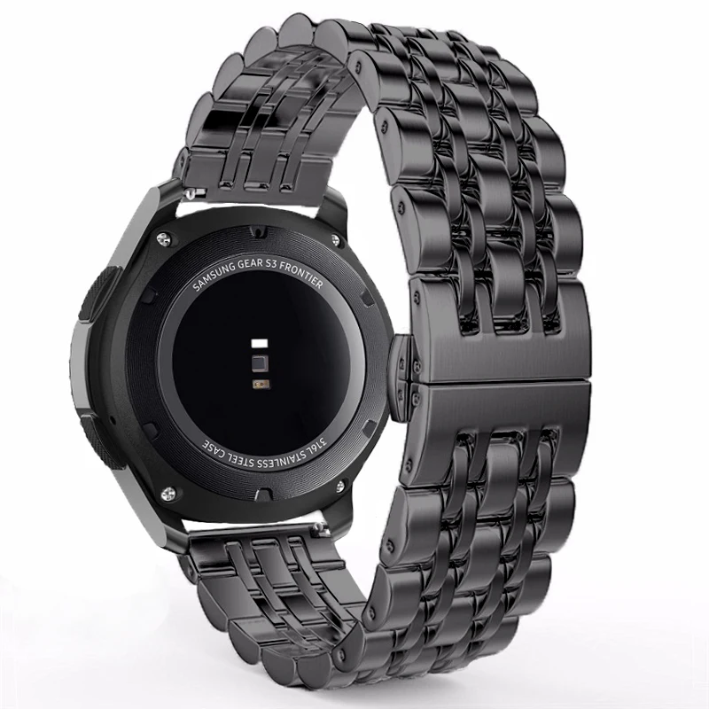 Ремешок из нержавеющей стали gear S3 для samsung Galaxy watch 46 мм/42 мм/active 20 мм 22 мм ремешок для часов huawei gt amazfit bip