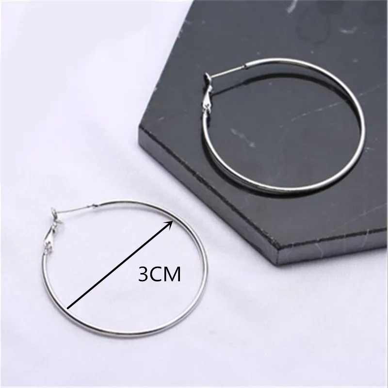 just hoop earring Серьги-кольца в стиле панк с забавным Кроликом, винтажные серьги-кольца в стиле хип-хоп с головой кроликов для женщин и девочек, подарки brincos para as mulheres di008 - Окраска металла: just hoop earring