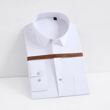 Chemises formelles pour hommes, Cardigan classique à simple boutonnage, Design adapté au bureau, chemises à manches longues, S 4XL