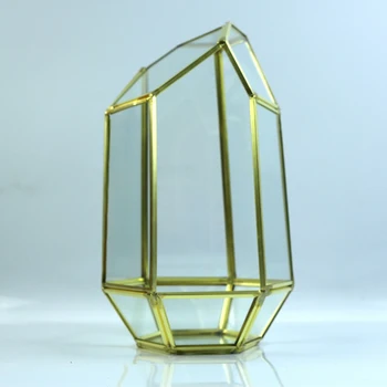 

2Pieces Geometric Glass Flower Pot Terrarium Container Tealight Candle Holder