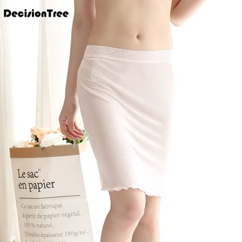 

2020 woman half slips modal solid skirt petticoat knee length dress lady underskirts vestidos skirts underdress