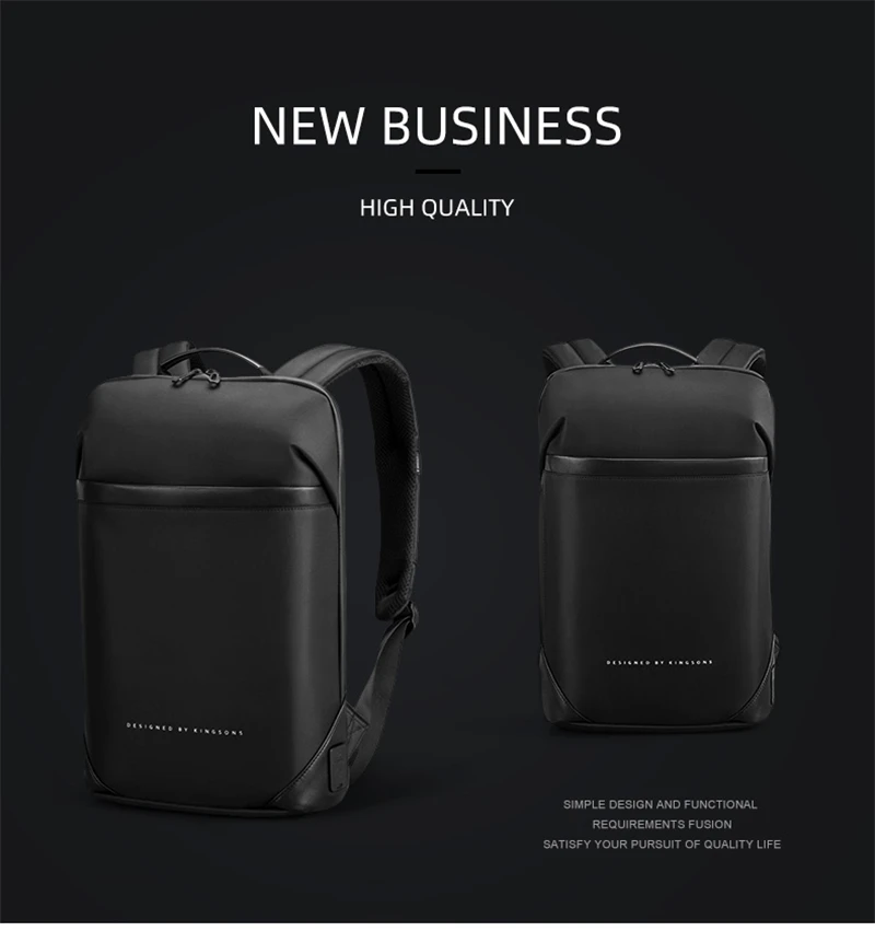 Neouo Fashion Business Waterproof Laptop Backpack Front View