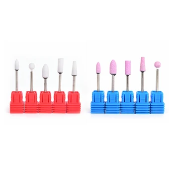 

1 Set 10Pcs Quartz Nail Drill Kits Nail Drill Head ElectricNail Art Manicure Machine Accessories for Nail Grinding Polish Burr