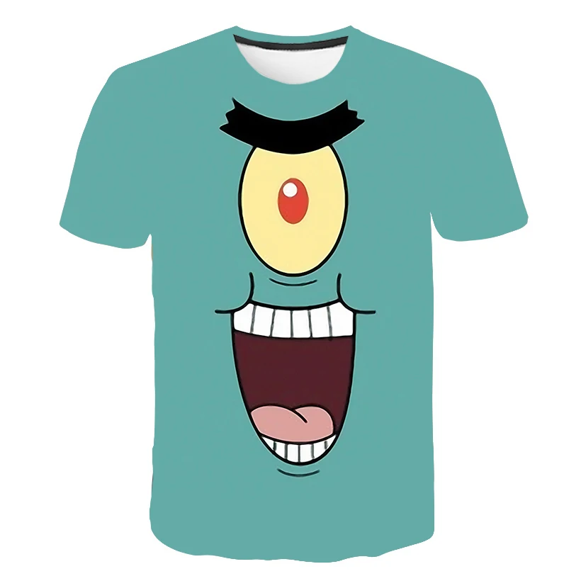 Summer Kid's T-shirt Fun Funny SpongeBob Starfish 3D Printed Shorts Sleeves T-shirt Fashion Casual Tops Children Brand T-shirt - Цвет: picture color