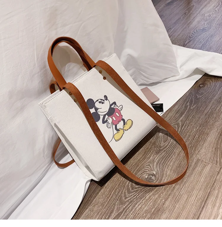 Disney Микки Маус Модные женские удобные сумки через плечо женская сумка для девочек Повседневная Холщовая Сумка на плечо