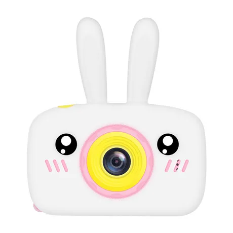 White bunny Мультяшная цифровая камера, детские игрушки, креативная развивающая игрушка для детей, аксессуары для обучения фотографии, подарки на день рождения, детские товары - Цвет: White bunny