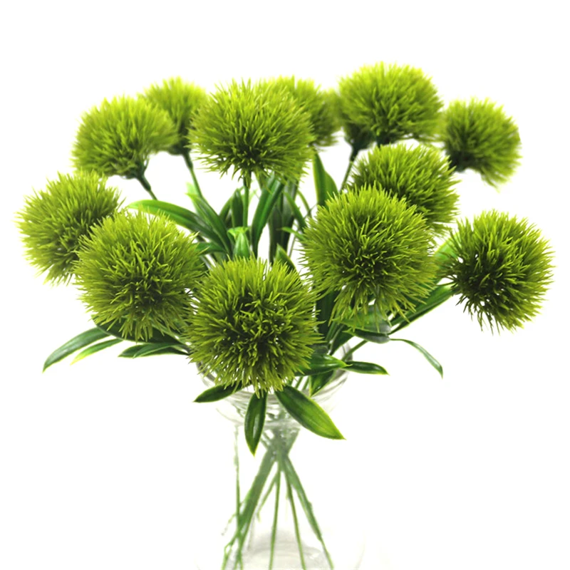 

artificial flowers green real touch dandelion fake plants plastic flowers home decoration Length 25cm