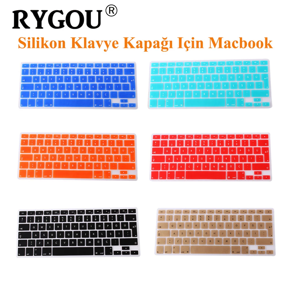 Rygou トルコ語 Eu Uk シリコンキーボードカバー Macbook Pro の 13 15 17 網膜 Mac 空気 13 Klavye カバーステッカー Keyboard Cover Protector Silicone Keyboard Coverkeyboard Cover Aliexpress